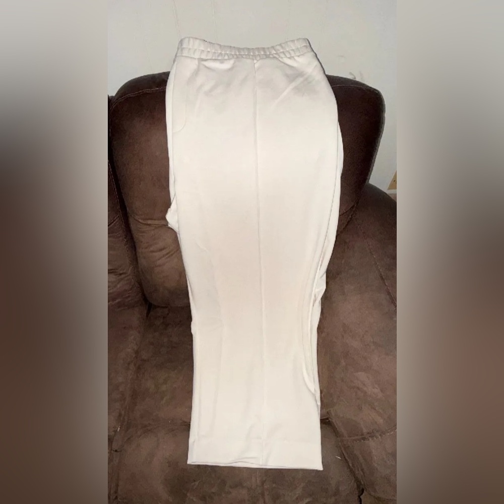 Cream Pleated Pants